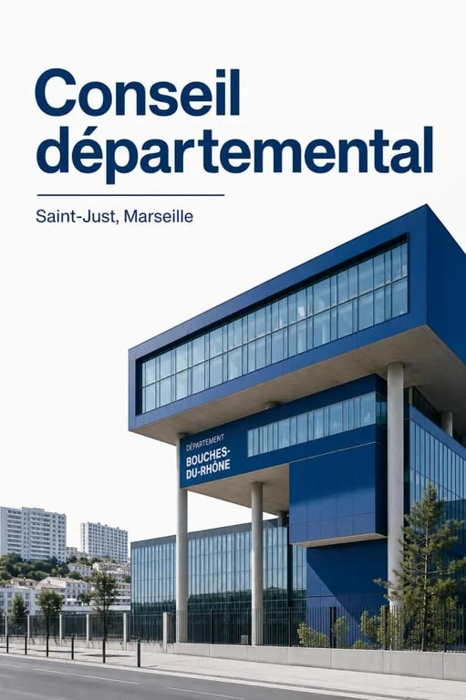 Saint-Just Marseille : façade contemporaine du Conseil départemental des Bouches-du-Rhône