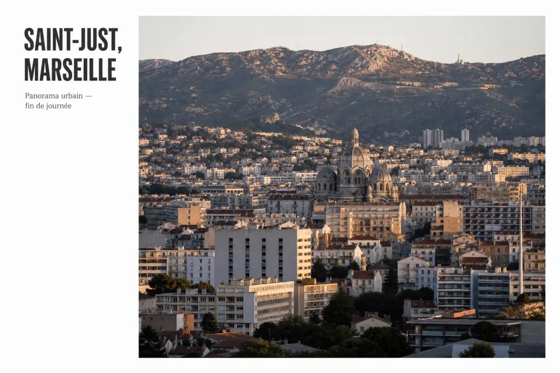 Saint-Just Marseille : panorama du quartier avec Le Dôme et les collines environnantes