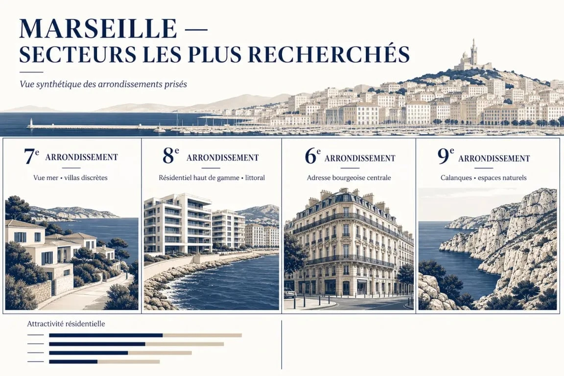Quartiers chics Marseille : carte éditoriale des secteurs les plus prisés de Marseille