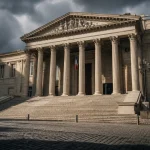 Palais de justice de Marseille : façade aux 25 marches