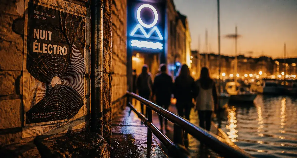 Boite de nuit Marseille Vieux Port : club et néons au quai