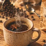 Café marseillais : tasse, anis et grains de café