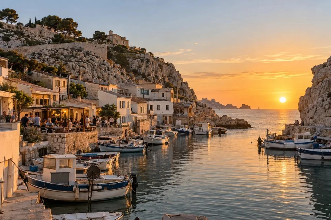 Que faire à Marseille le soir : apéro sunset au Vallon des Auffes