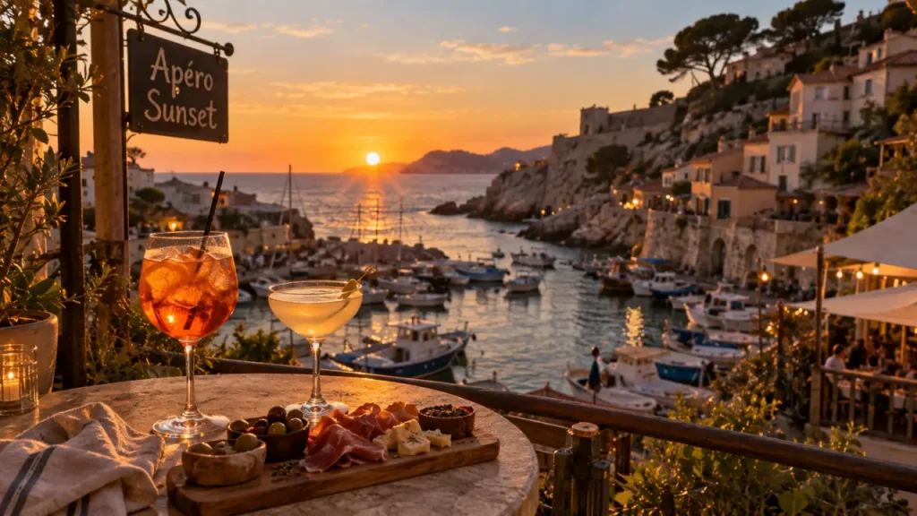 Que faire a Marseille le soir : apéro sunset au Vallon des Auffes, Marseille