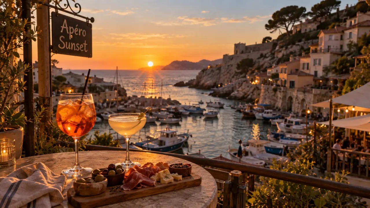 Que faire a Marseille le soir : apéro sunset au Vallon des Auffes, Marseille