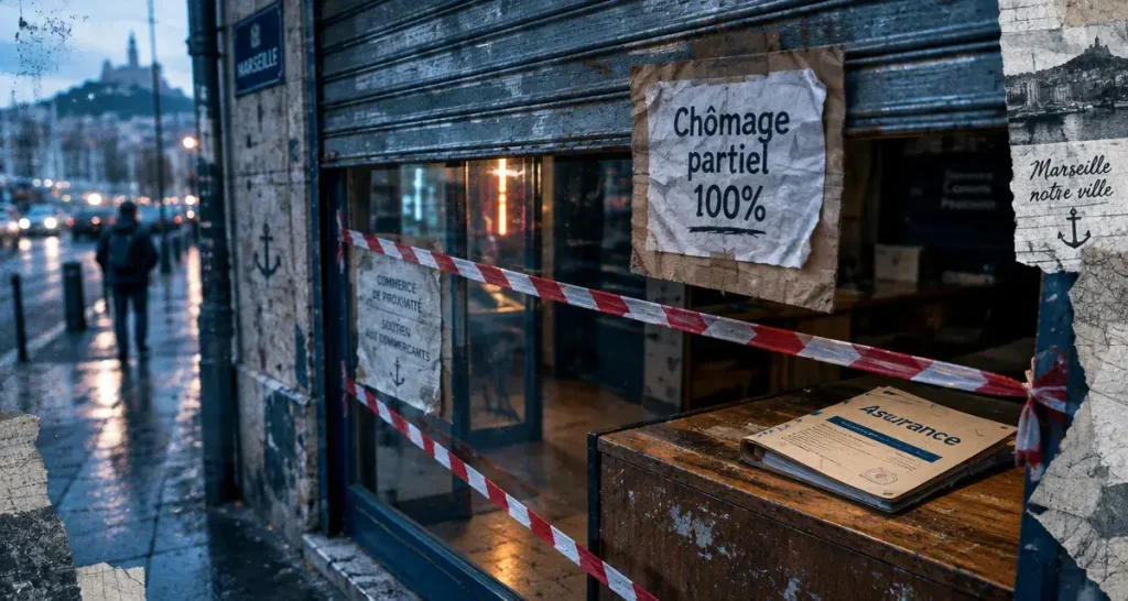 Chômage partiel à 100 % : un soutien aux commerces sinistrés à Marseille