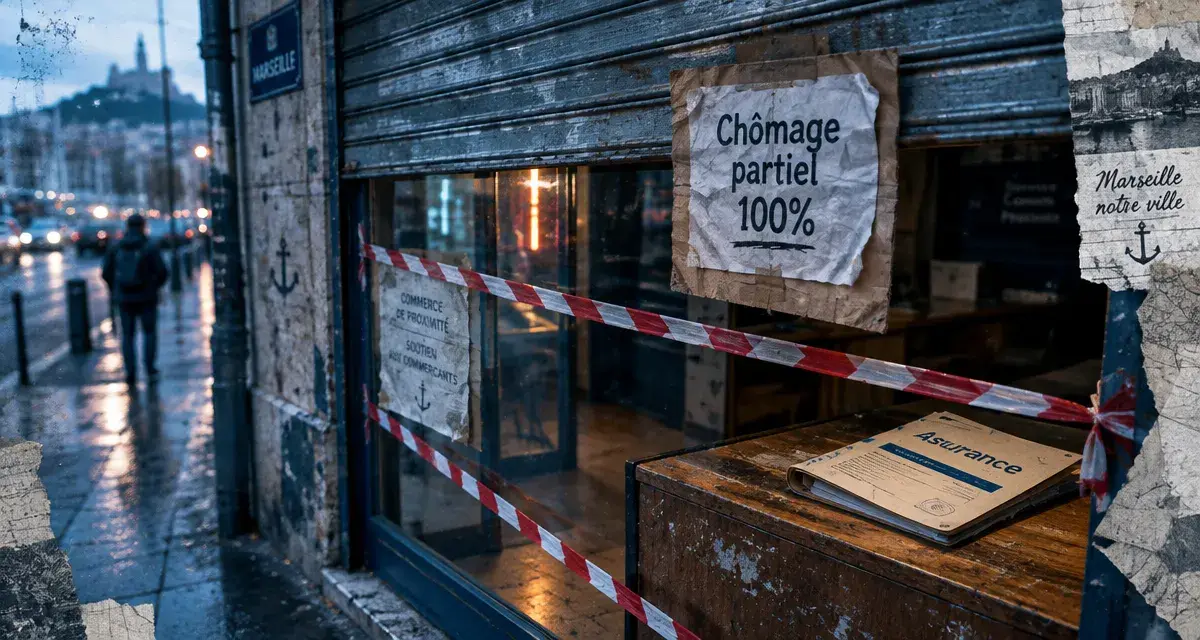 Chômage partiel à 100 % : un soutien aux commerces sinistrés à Marseille