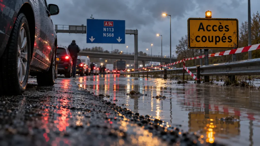 Inondations : l’A517 rouverte à Septèmes mercredi, les accès à Arles coupés