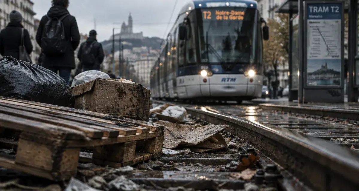 Marseille : les trams T2 et T3 perturbés par des débris sur les voies