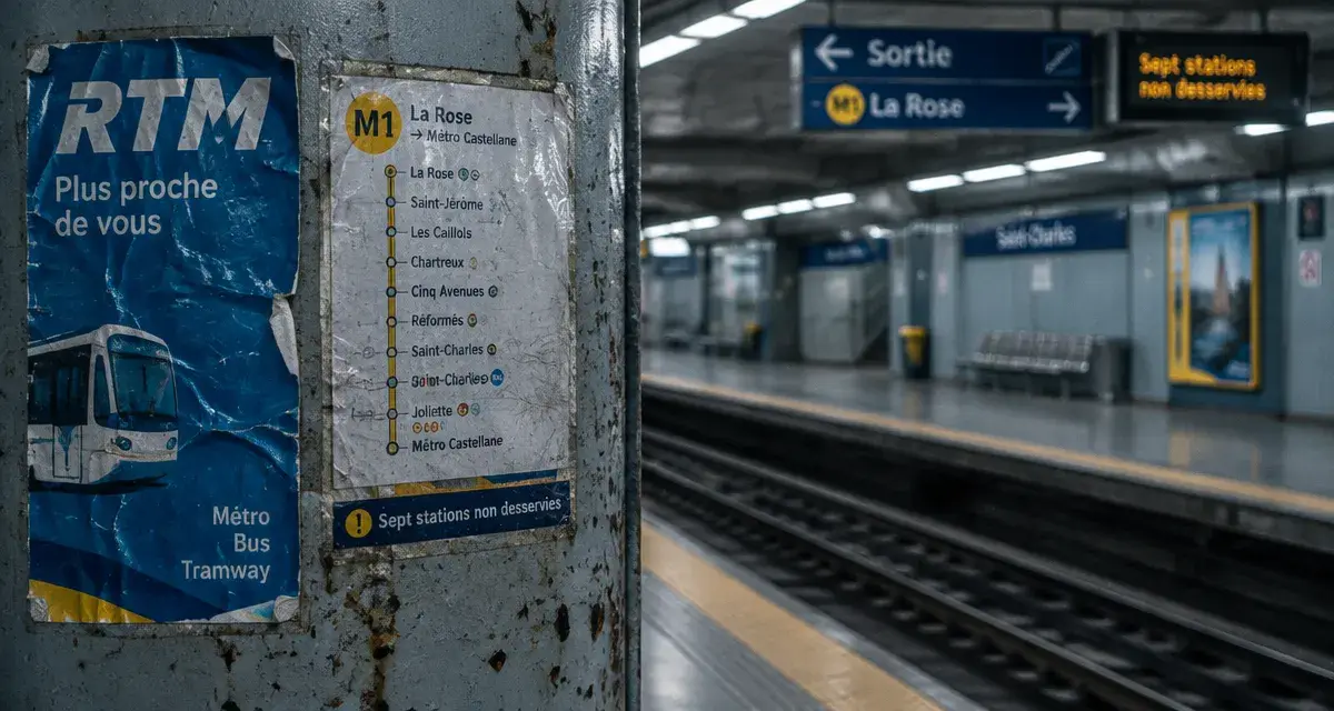 Métro M1 perturbé à Marseille : sept stations non desservies