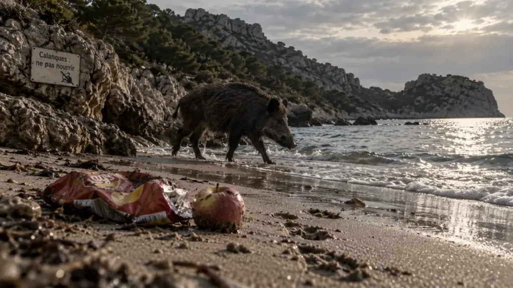 Un sanglier reste près de deux heures sur la plage de Marseilleveyre