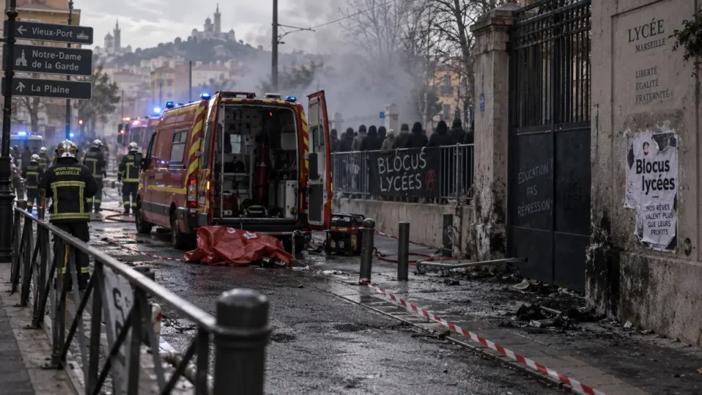 Marseille : un pompier blessé et des tensions lors de blocages de lycées